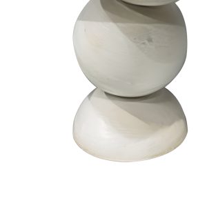 297 000008 2 Side table Sedra Inart solid mango wood in white wash color D38x44cmBOHO CHIC > Coffee Tables