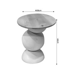 297 000008 3 Side table Sedra Inart solid mango wood in white wash color D38x44cmBOHO CHIC > Coffee Tables