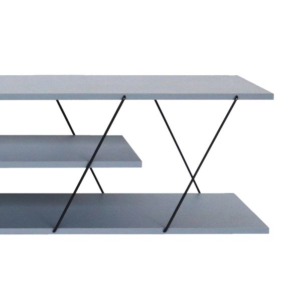 304 000004 2 TV cabinet Tars pakoworld grey-black 120z30x33cmIndoor furniture > TV stands