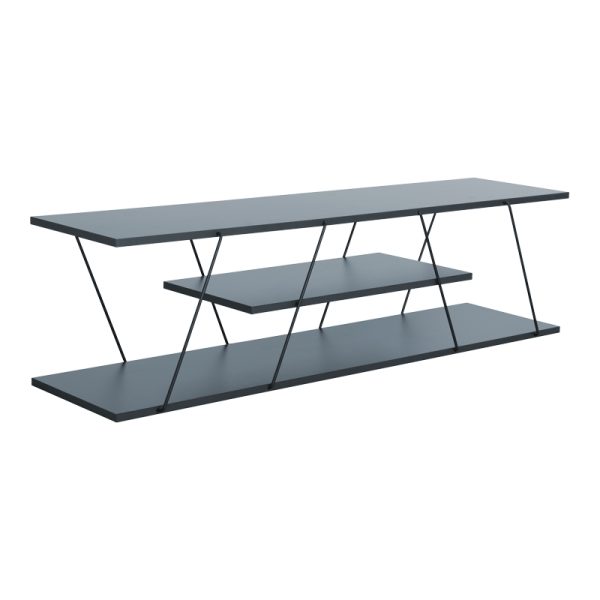 304 000004 TV cabinet Tars pakoworld grey-black 120z30x33cmIndoor furniture > TV stands
