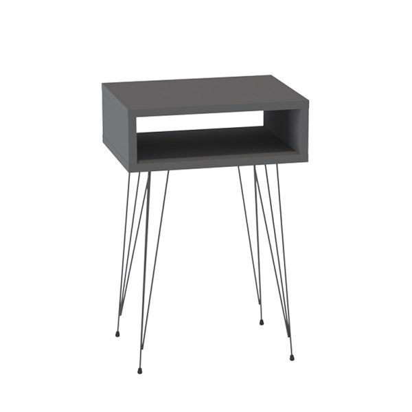 321 000115 Naida pakoworld bedside table in anthracite shade - black metal legs 40x30x59cmIndoor furniture > Bedside tables
