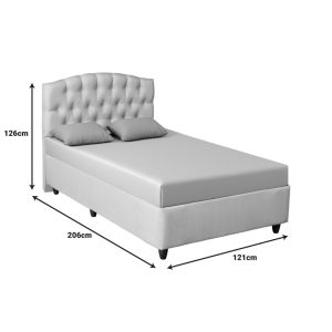 322 000025 2 Lanse I pakoworld single bed in crem shade 120x200cmIndoor furniture > Beds