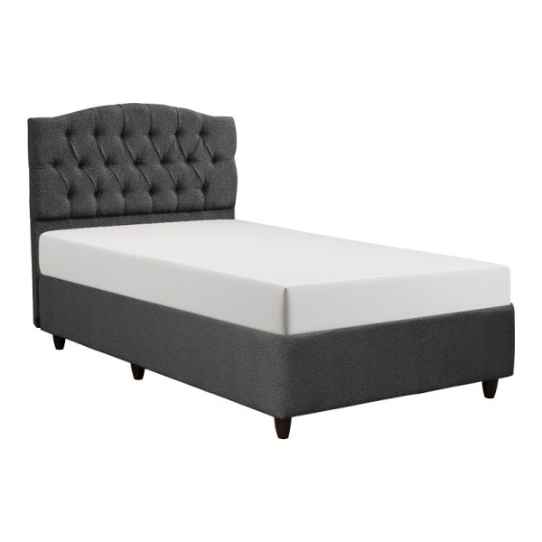 322 000026 Lanse I pakoworld single bed, boucle, charcoal shade, 120x200cmIndoor furniture > Beds