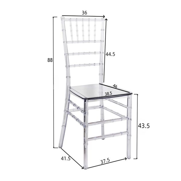 326 000011 4 Tiffany chair pakoworld transparent pc 38x38.5x88cmOutdoor furniture > Catering furniture