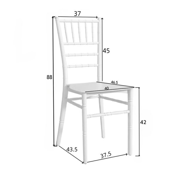 326 000012 4 Tiffany pakoworld pp chair in white shade 40x40x88cmOutdoor furniture > Catering furniture