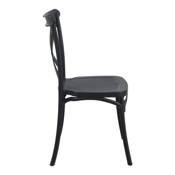 326 000013 2 Crossie pakoworld pp chair in black shade 38x46.5x82cmOutdoor furniture > Garden chair