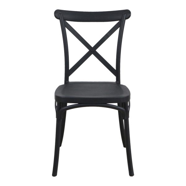 326 000013 3 Crossie pakoworld pp chair in black shade 38x46.5x82cmOutdoor furniture > Garden chair