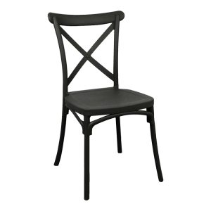 326 000013 Crossie pakoworld pp chair in black shade 38x46.5x82cmOutdoor furniture > Garden chair