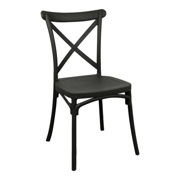 326 000013 Crossie pakoworld pp chair in black shade 38x46.5x82cmOutdoor furniture > Garden chair
