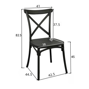 326 000015 4 Crossie pakoworld pp chair in blue shade 38x46.5x82cmOutdoor furniture > Garden chair