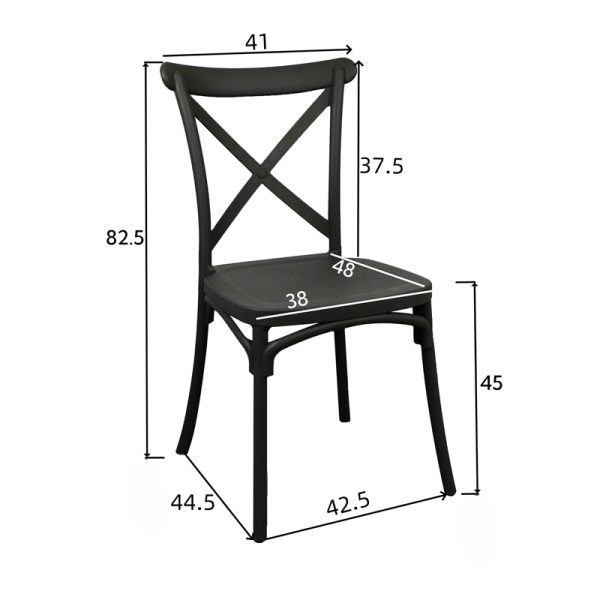 326 000015 4 Crossie pakoworld pp chair in blue shade 38x46.5x82cmOutdoor furniture > Garden chair