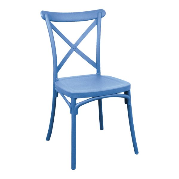 326 000015 Crossie pakoworld pp chair in blue shade 38x46.5x82cmOutdoor furniture > Garden chair