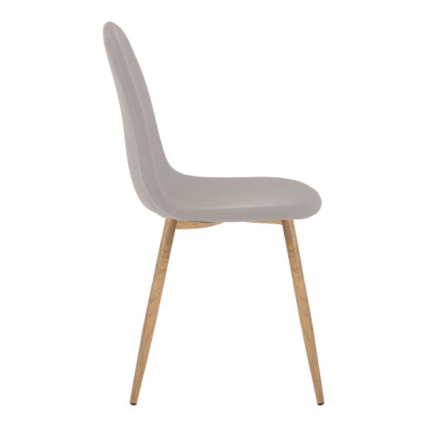 327 000002 2 Chair Bella pakoworld light grey fabric-natural metal leg 43x52x88cmIndoor furniture > Chairs