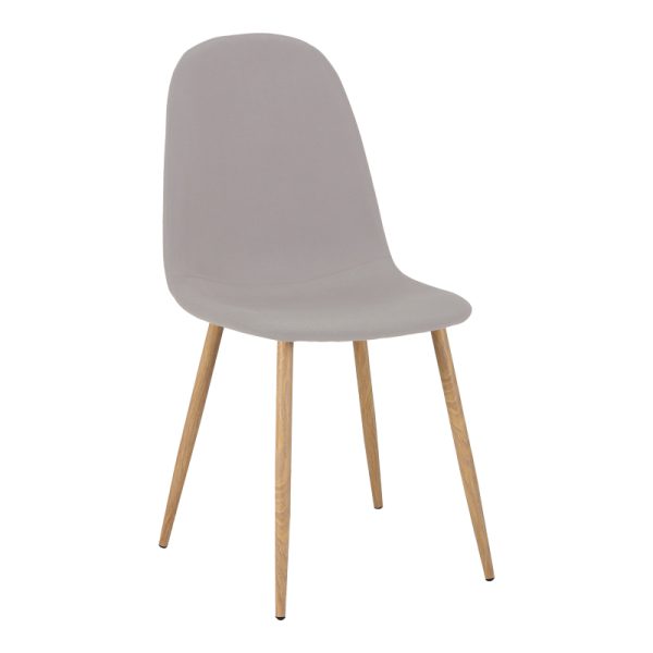 327 000002 Chair Bella pakoworld light grey fabric-natural metal leg 43x52x88cmIndoor furniture > Chairs