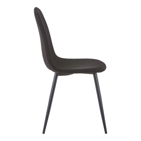 327 000003 2 Chair Bella pakoworld antracite fabric-black metal leg 43x52x88cmIndoor furniture > Chairs