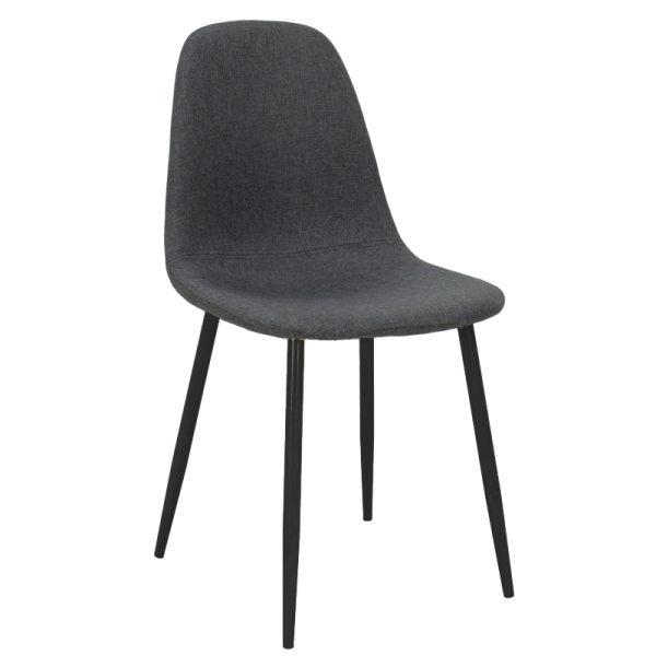 327 000003 Chair Bella pakoworld antracite fabric-black metal leg 43x52x88cmIndoor furniture > Chairs