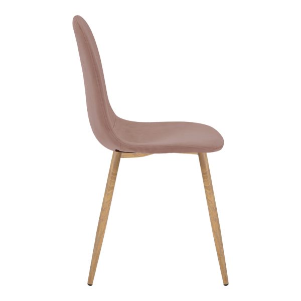 327 000007 3 Chair Bella pakoworld rotten apple velvet-natural metal leg 43x52x88cmIndoor furniture > Chairs