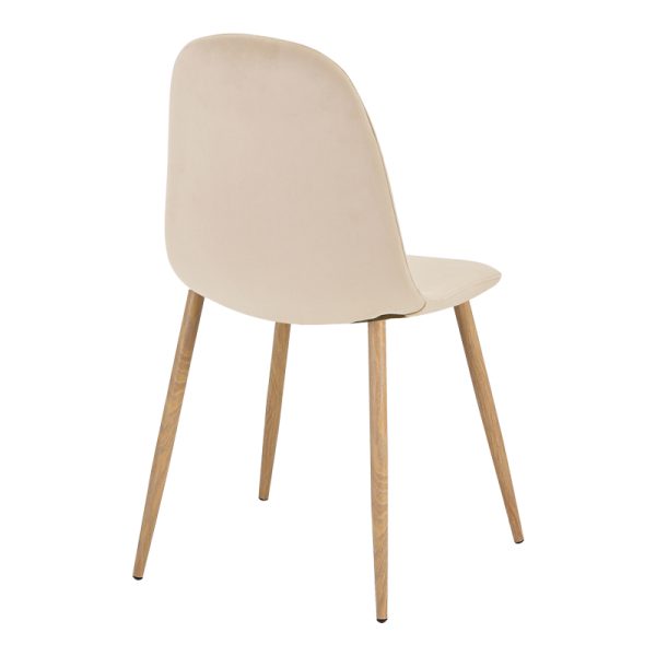 327 000009 2 Chair Bella pakoworld beige velvet fabric-natural metal leg 43x52x88cmIndoor furniture > Chairs