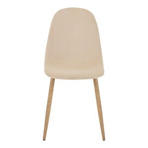 327 000009 4 Chair Bella pakoworld beige velvet fabric-natural metal leg 43x52x88cmIndoor furniture > Chairs