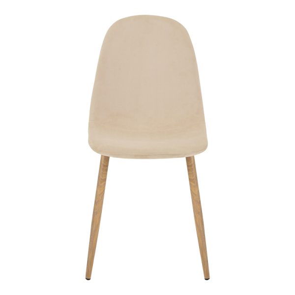 327 000009 4 Chair Bella pakoworld beige velvet fabric-natural metal leg 43x52x88cmIndoor furniture > Chairs