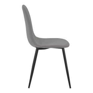 327 000010 2 Chair Bella pakoworld light grey velvet-black metal leg 43x52x88cmIndoor furniture > Chairs