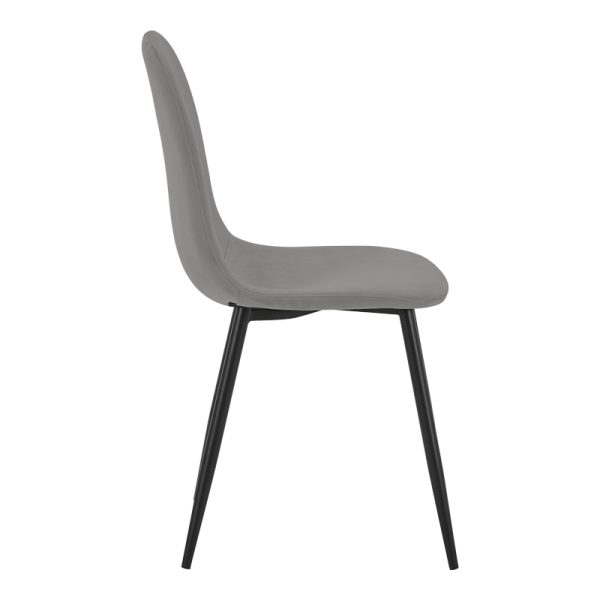 327 000010 2 Chair Bella pakoworld light grey velvet-black metal leg 43x52x88cmIndoor furniture > Chairs