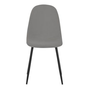 327 000010 3 Chair Bella pakoworld light grey velvet-black metal leg 43x52x88cmIndoor furniture > Chairs