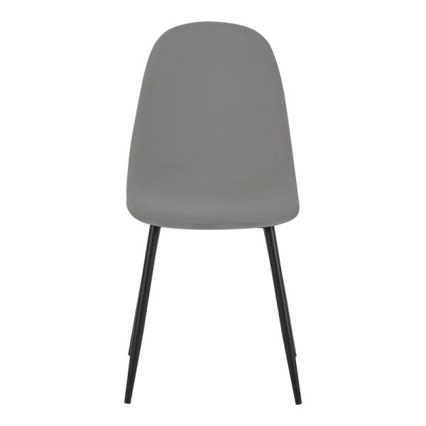 327 000010 3 Chair Bella pakoworld light grey velvet-black metal leg 43x52x88cmIndoor furniture > Chairs
