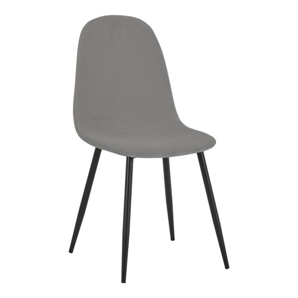327 000010 Chair Bella pakoworld light grey velvet-black metal leg 43x52x88cmIndoor furniture > Chairs