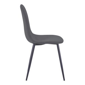 327 000011 2 Chair Bella pakoworld dark grey velvet-black metal leg 43x52x88cmIndoor furniture > Chairs