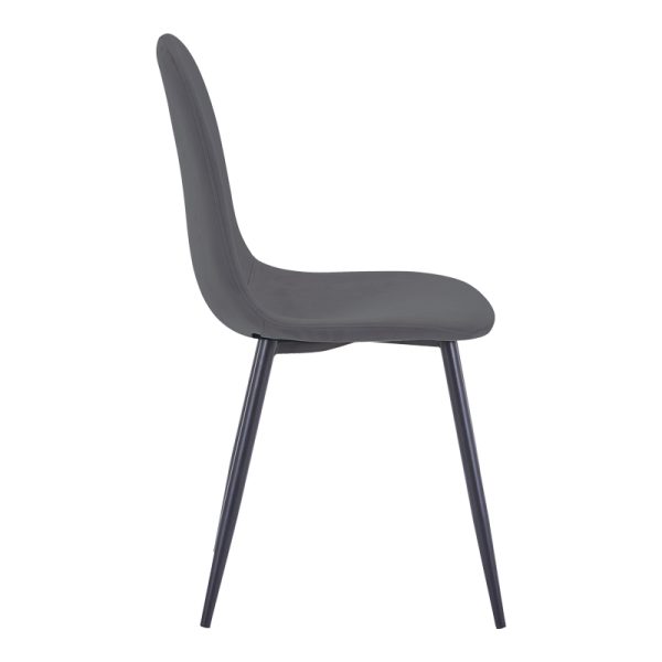 327 000011 2 Chair Bella pakoworld dark grey velvet-black metal leg 43x52x88cmIndoor furniture > Chairs