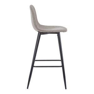 327 000012 2 Bar stool medium height Bella pakoworld light grey fabric-black metal leg 41x47x93cmIndoor furniture > Bar stools
