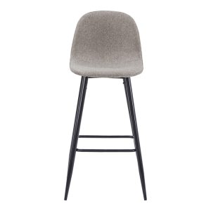 327 000012 3 Bar stool medium height Bella pakoworld light grey fabric-black metal leg 41x47x93cmIndoor furniture > Bar stools