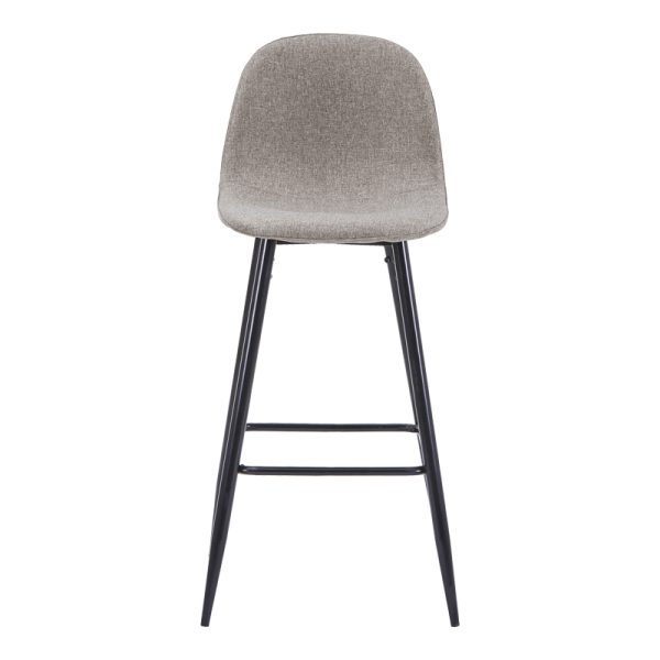 327 000012 3 Bar stool medium height Bella pakoworld light grey fabric-black metal leg 41x47x93cmIndoor furniture > Bar stools