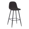 327 000013 Bar stool Casenio pakoworld velvet dark grey -black-gold metal base 48x50x117cmIndoor furniture > Bar stools