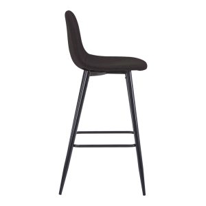 327 000013 2 Bar stool medium height Bella pakoworld dark grey fabric-black metal leg 41x47x93cmIndoor furniture > Bar stools