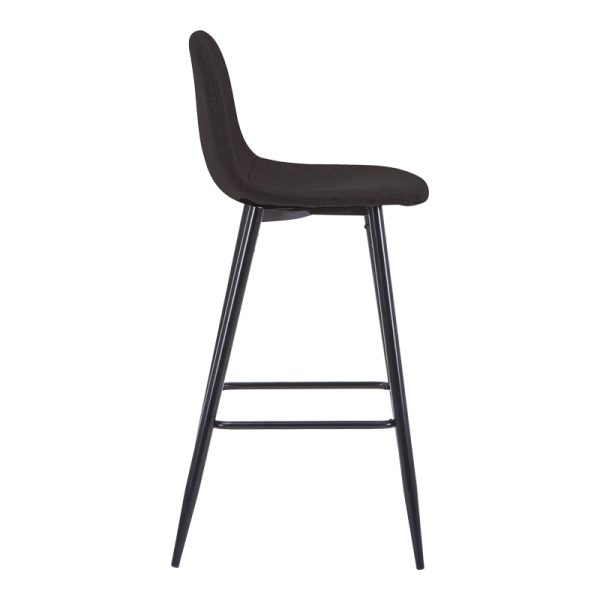 327 000013 2 Bar stool medium height Bella pakoworld dark grey fabric-black metal leg 41x47x93cmIndoor furniture > Bar stools