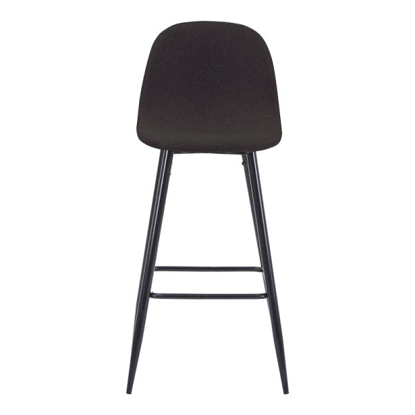 327 000013 3 Bar stool medium height Bella pakoworld dark grey fabric-black metal leg 41x47x93cmIndoor furniture > Bar stools