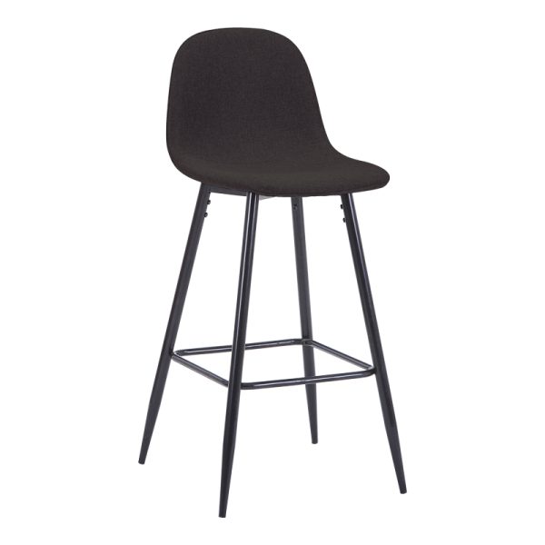 327 000013 Bar stool medium height Bella pakoworld dark grey fabric-black metal leg 41x47x93cmIndoor furniture > Bar stools
