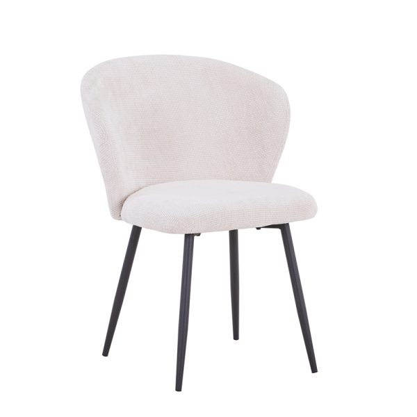 327 000018 Karg pakoworld chair white fabric-leg black metal 57x62x80cmIndoor furniture > Chairs