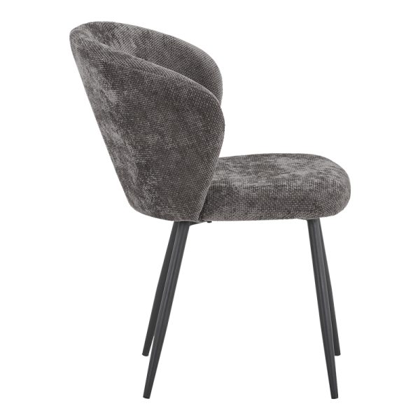 327 000019 2 Chair Karg pakoworld brown fabric-leg black metal 57x62x80cmIndoor furniture > Chairs