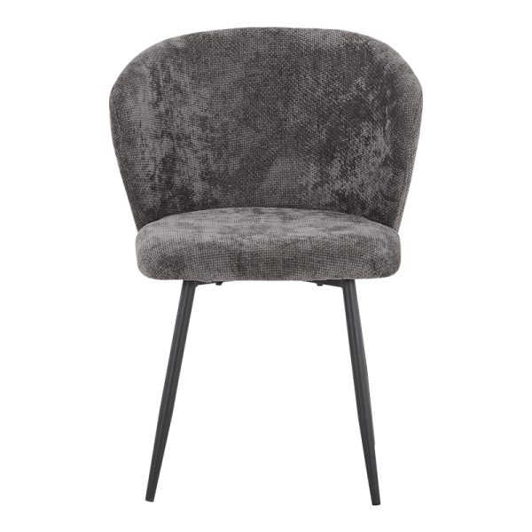 327 000019 3 Chair Karg pakoworld brown fabric-leg black metal 57x62x80cmIndoor furniture > Chairs