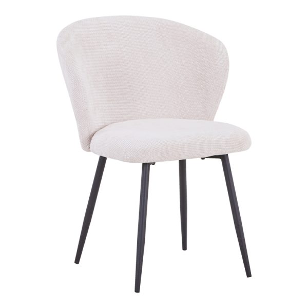 327 000056 3 Dining table Karg-Stoyen pakoworld 5 pcs white fabric - white-beige marble Φ120x75cmIndoor furniture > Dinning sets