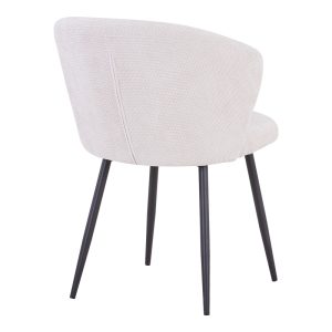 327 000056 4 Dining table Karg-Stoyen pakoworld 5 pcs white fabric - white-beige marble Φ120x75cmIndoor furniture > Dinning sets