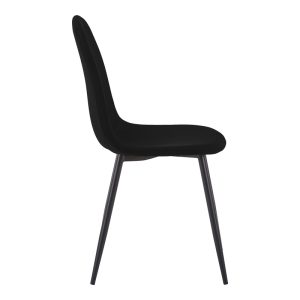 327 000059 2 Chair Bella pakoworld black fabric-black metal leg 43x52x88cmIndoor furniture > Chairs