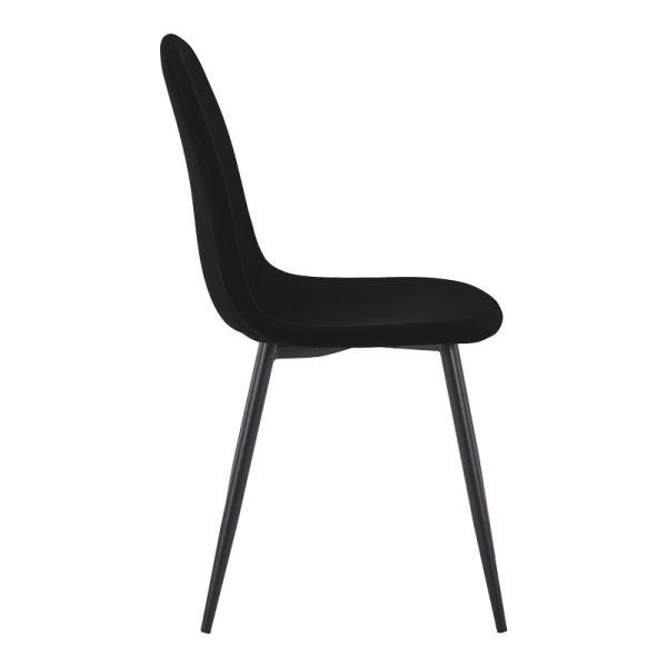 327 000059 2 Chair Bella pakoworld black fabric-black metal leg 43x52x88cmIndoor furniture > Chairs