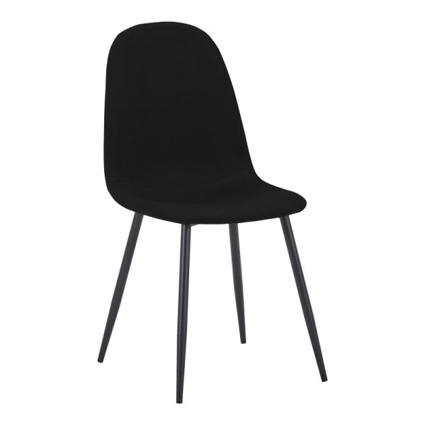 327 000059 Chair Bella pakoworld black fabric-black metal leg 43x52x88cmIndoor furniture > Chairs