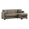 328 000002 Reversible corner sofa-bed with storage space Kansas pakoworld brown fabric 235x150x80cmIndoor furniture > Cornered sofas