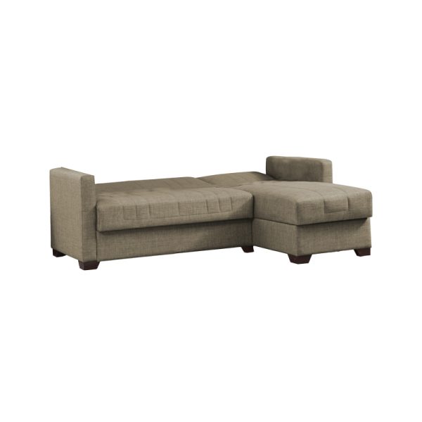 328 000002 2 Reversible corner sofa-bed with storage space Alaska pakoworld brown fabric 204x143x83cmIndoor furniture > Cornered sofas