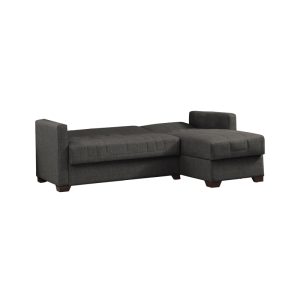 328 000003 2 Reversible corner sofa-bed with storage space Alaska pakoworld dark grey fabric 204x143x83cmIndoor furniture > Cornered sofas